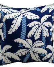 Blue Palm Trees Indoor Outdoor Cushion Bungalow Living