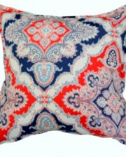 Red and Blue Paisley Indoor Outdoor Cushion Bungalow Living